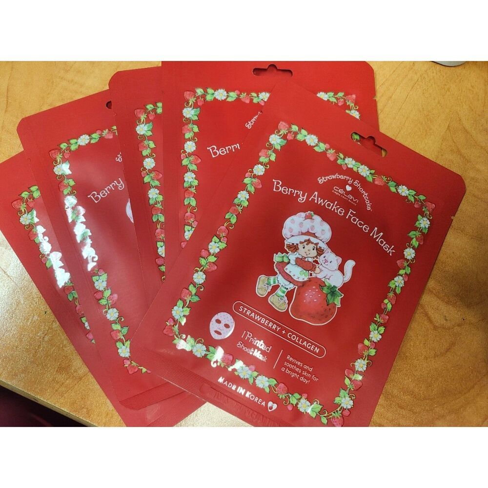 Celavi Strawberry Shortcake Berry Awake Face Mask Set - 5 Pack
